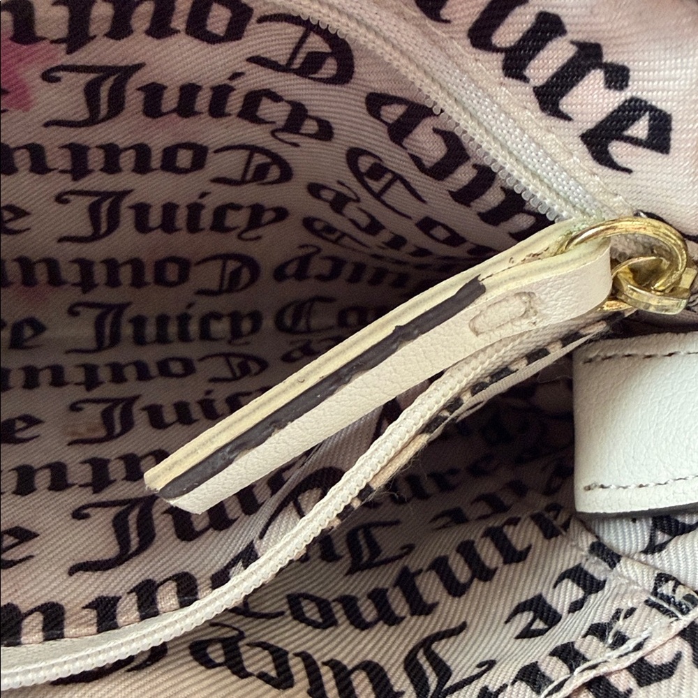 Juicy Couture White Rainbow Leather Crossbody Bag Adjustable Strap Gold Emblem - Picture 10 of 10